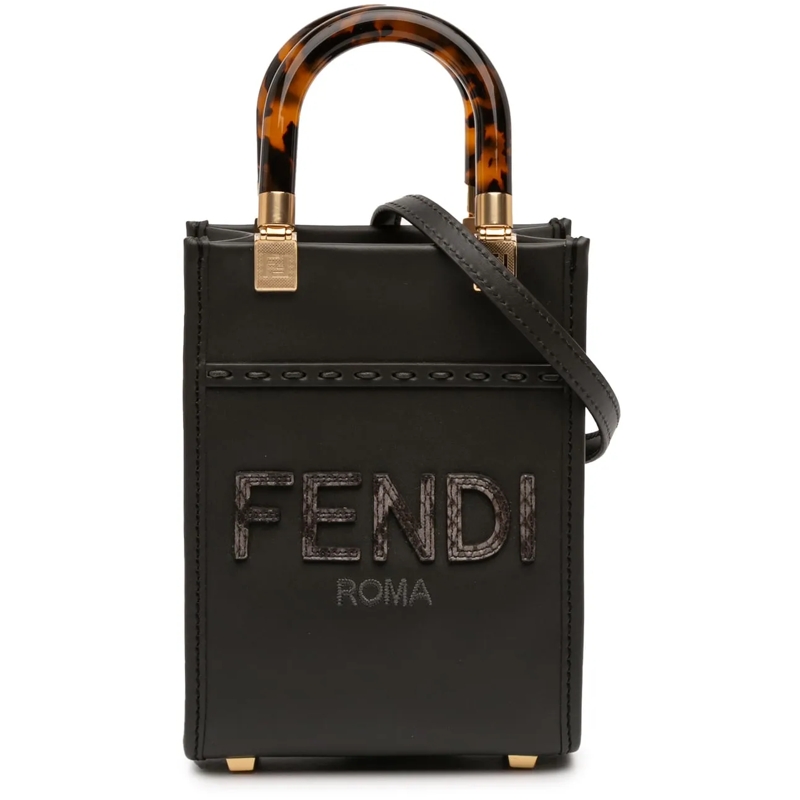 Fendi Schultertasche Mini Sunshine Shopper Tote schwarz