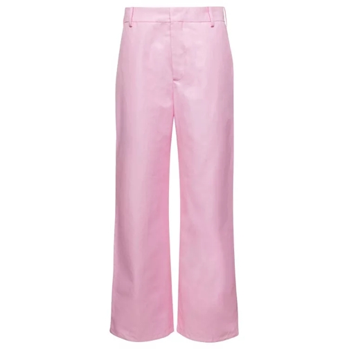 Marni Pink Wide-Leg Pants With Concealed Fastening In Li Pink Marlene byxor