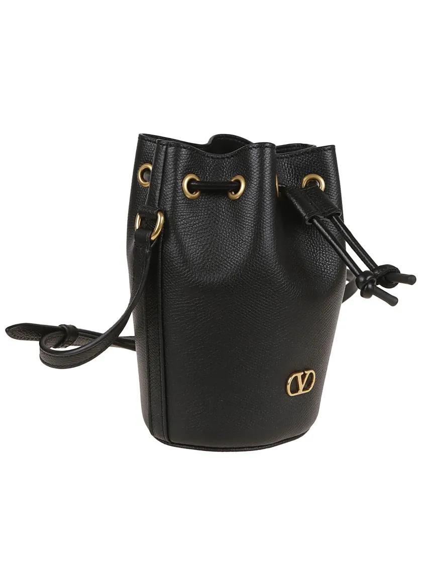 Valentino Garavani Bucket bags Mini Drawstring Vlogo Signature in zwart