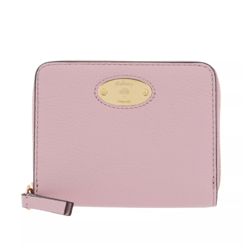 Mulberry Plaque Small Zip Around Wallet Powder Pink Portemonnaie mit Zip-Around-Reißverschluss