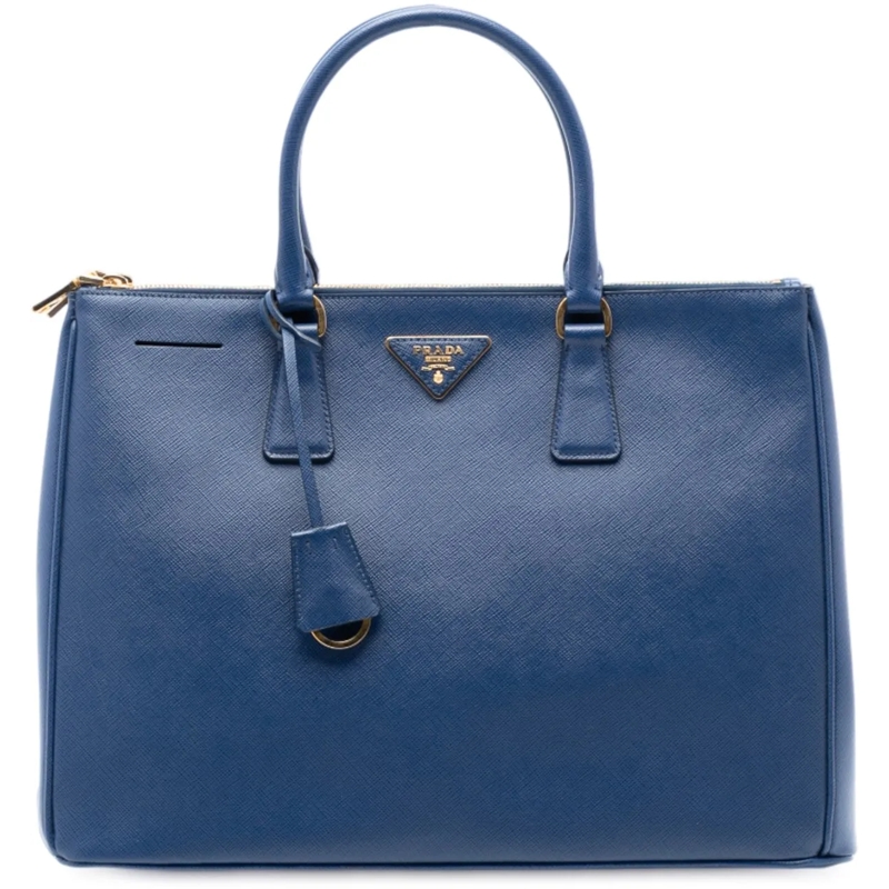 Prada Shopper Large Saffiano Lux Galleria Double Zip Tote blau
