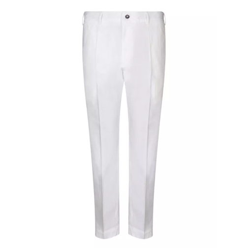 Dell'oglio Seersucker Fabric Trousers White 