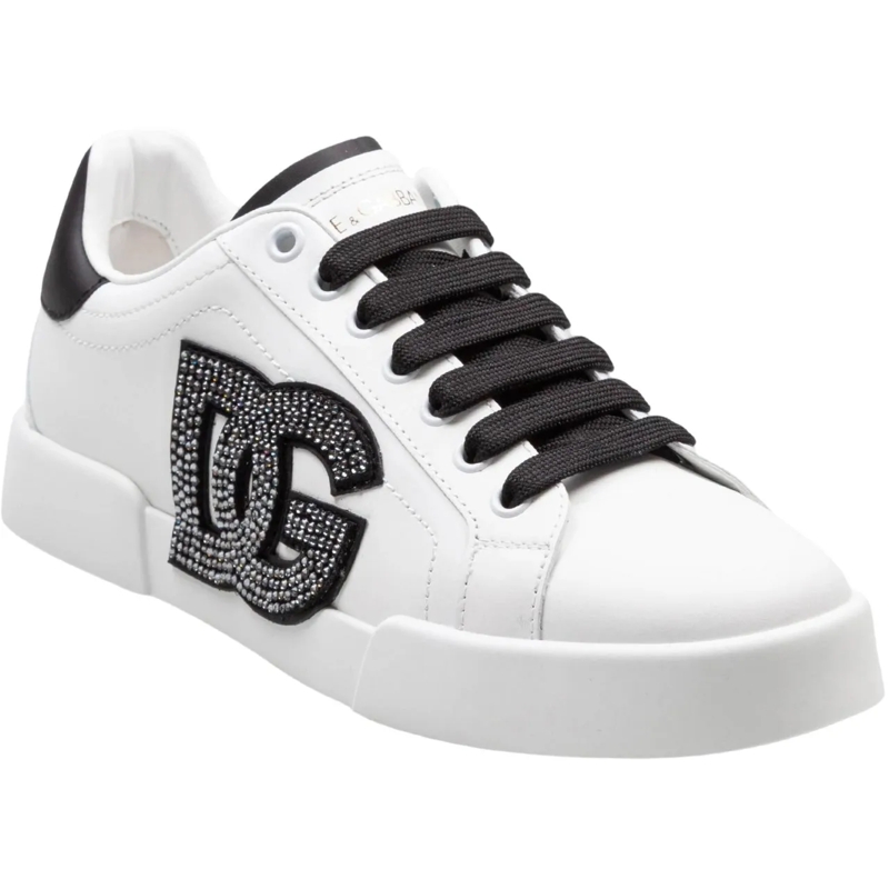 Dolce&Gabbana Low-Top-Sneaker Portofino Light Leather Sneakers With Dg Logo White(Image 3)