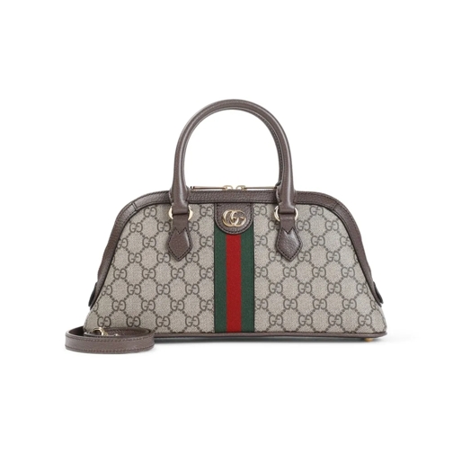 Gucci Schultertasche Top Handle Ophidia Beige And Ebony Polyurethane Ha Grey