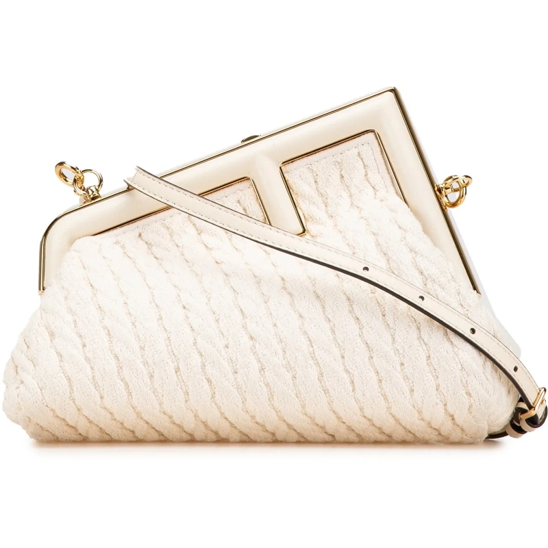 Fendi Schultertasche Small Knit Fendi First Crossbody braun