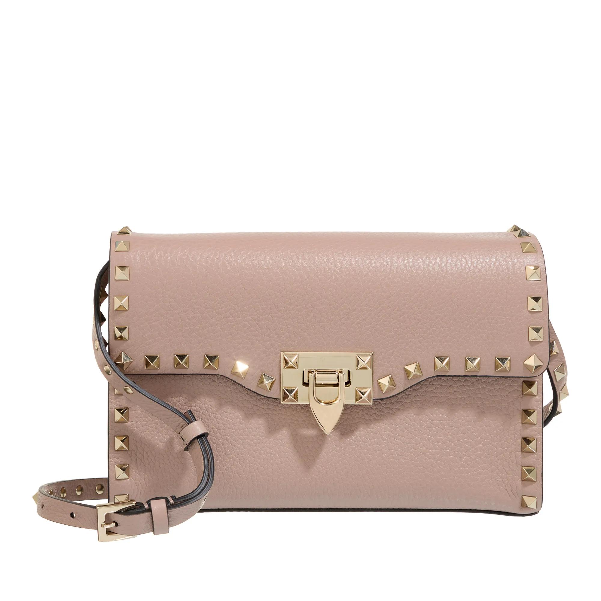 Valentino Garavani Crossbody Bags - Rockstud Small Grainy Leather Crossbody Bag - Gr. unisize - in Taupe - für Damen