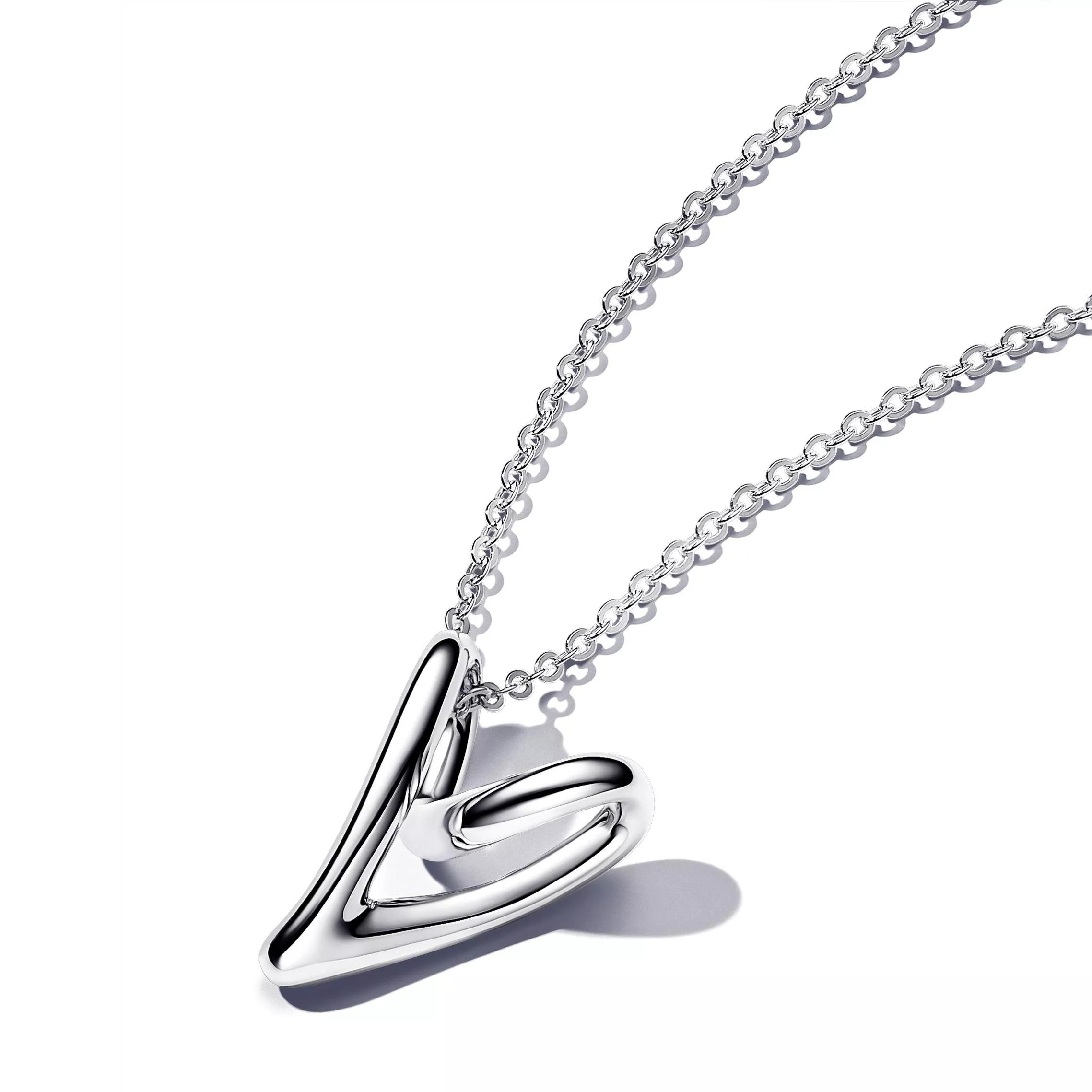 Pandora silver heart necklace store