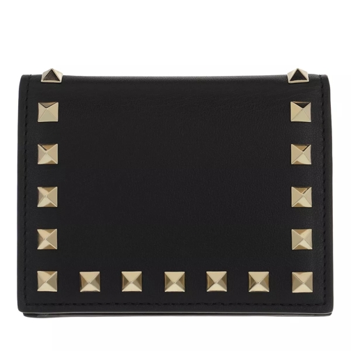 Valentino Garavani Small Continental Wallet Leather Black Bi-Fold Portemonnaie