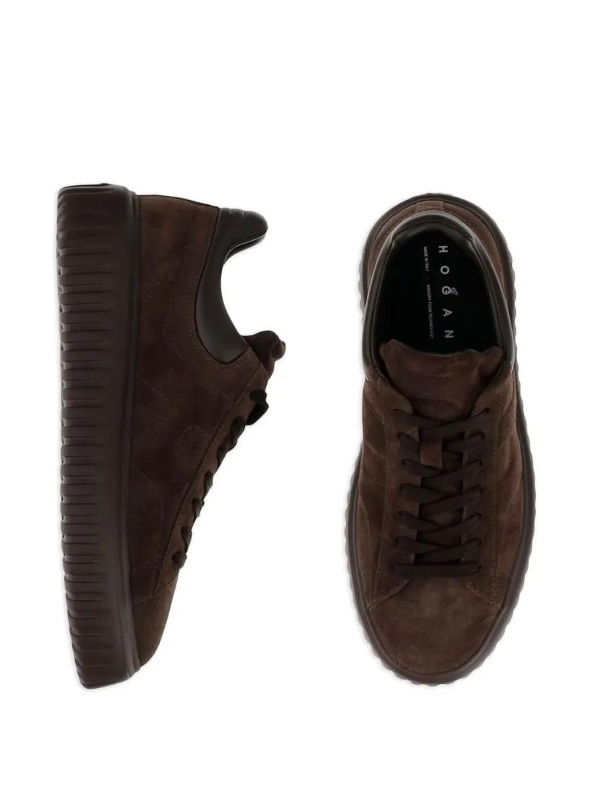 Thumbnail - Hogan Low-Top Sneaker - Brown Suede Sneakers With Padded Collar - Gr. 7_5 - in Braun - für Damen