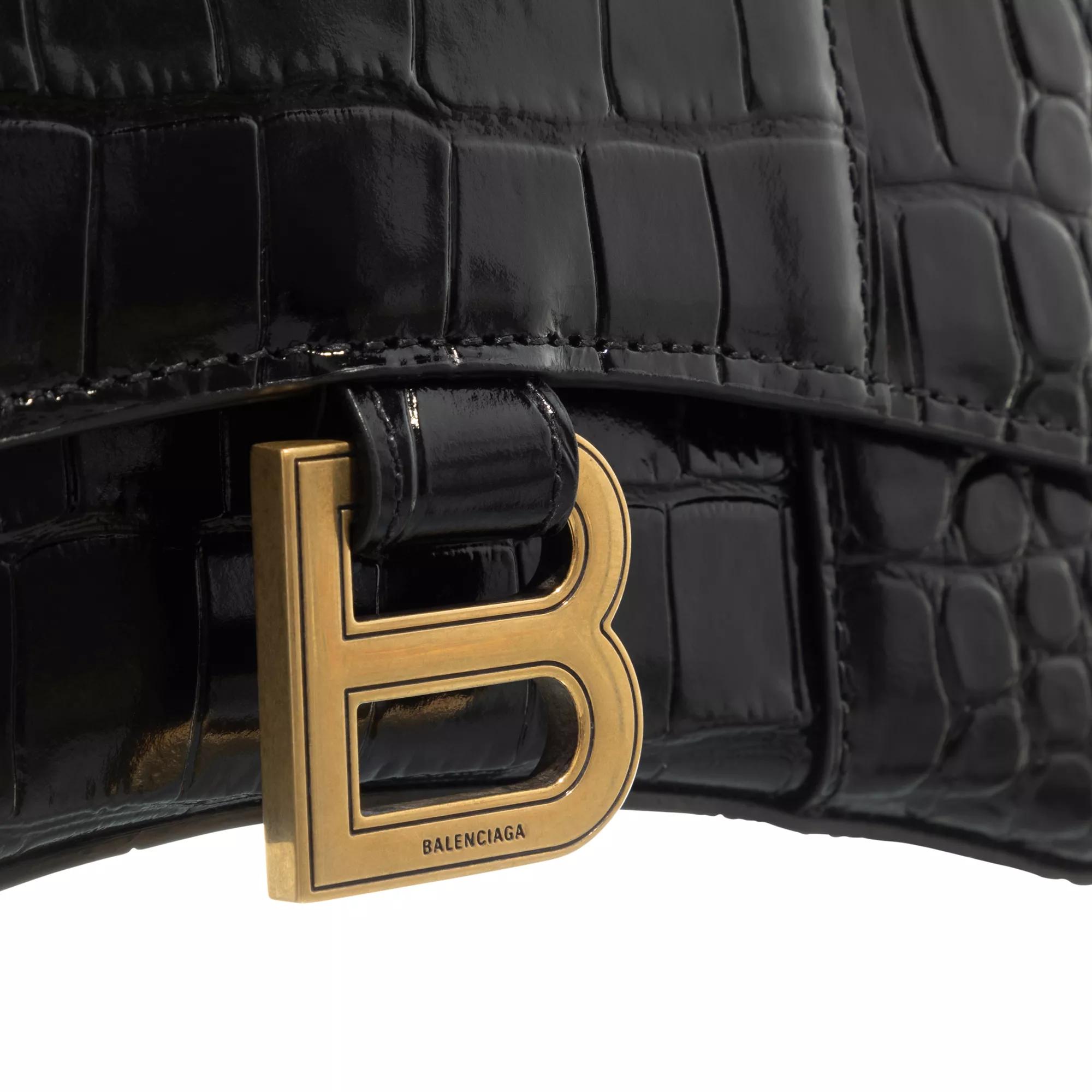 Balenciaga Satchels Hourglass Top Handle Bag in zwart