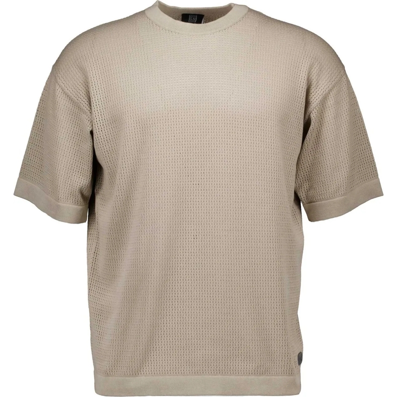 GENTI T-Shirt Genti Relaxed Round Stitch Ss T-shirts Kiezel K913 grau
