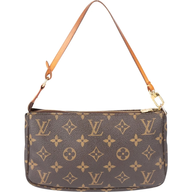Louis Vuitton Schultertasche Louis Vuitton Canvas Monogram Pochette Accessoire  braun