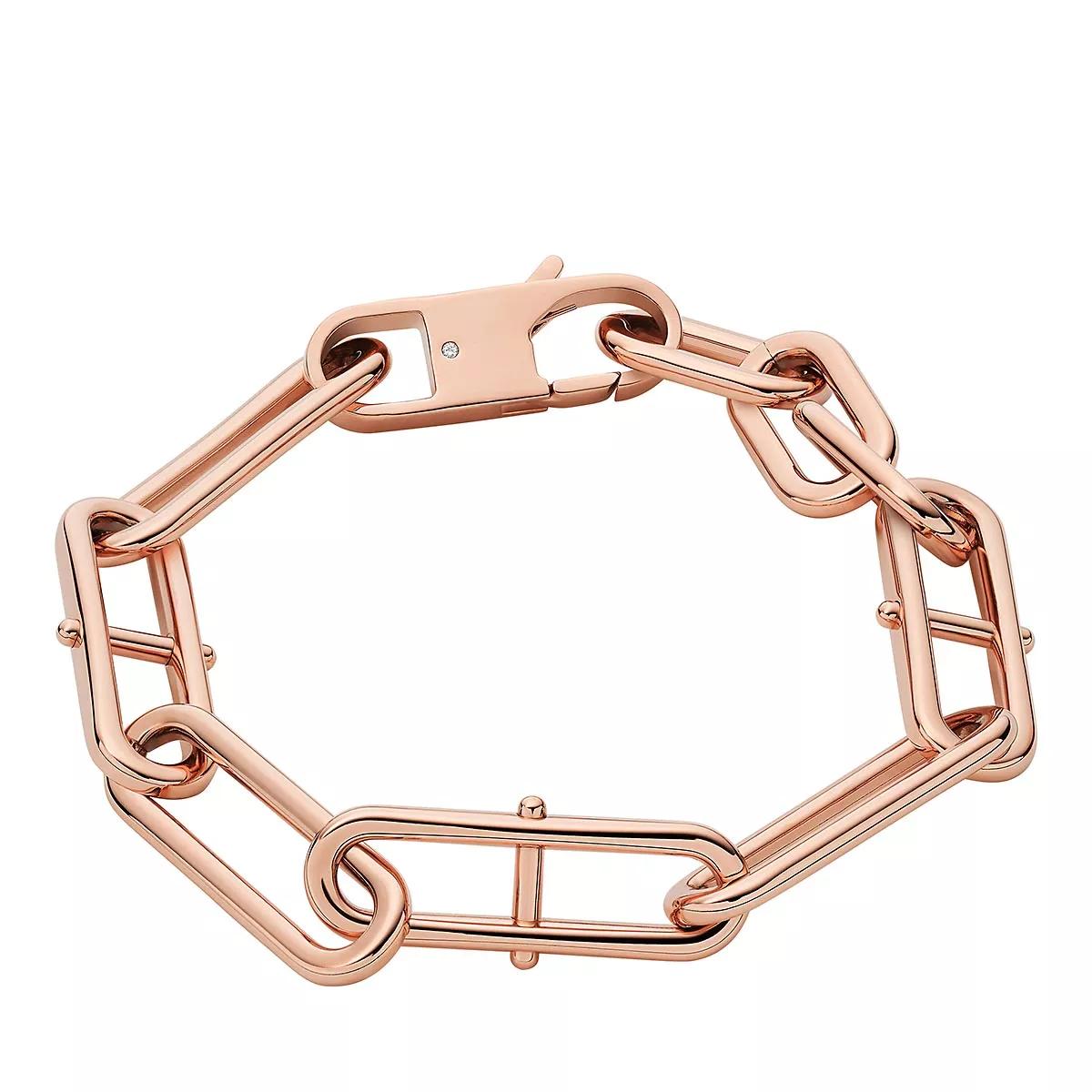 Fossil Armband - Heritage D-Link Rose Gold-Tone Stainless Steel Cha - Gr. M - in Gold - für Damen