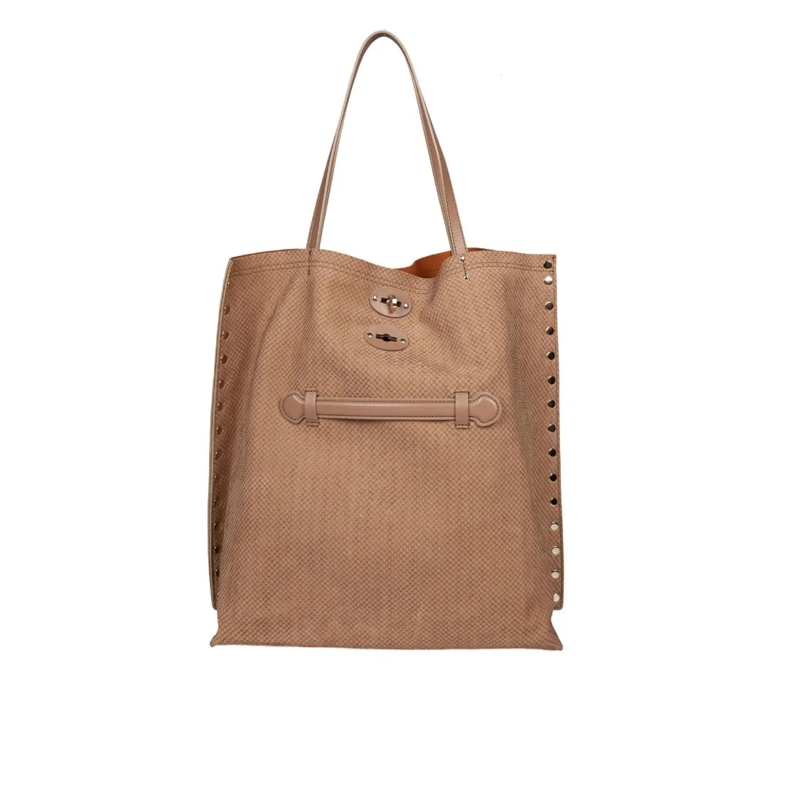 Zanellato Draagtas Amoretto M Leather Tote Bag, Beige Brown