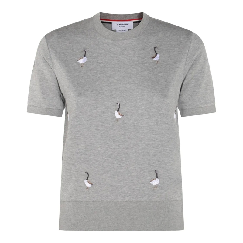 Thom Browne T-shirt Grey Cotton Knitwear Grey