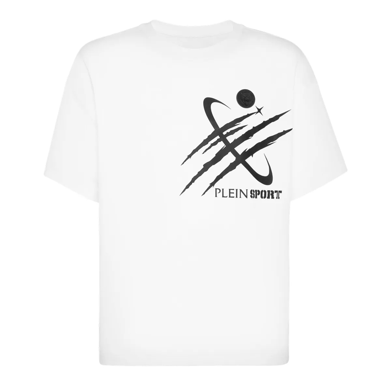 Plein Sport T-Shirt T-Shirt Rundhalsausschnitt Ss Scratch weiss