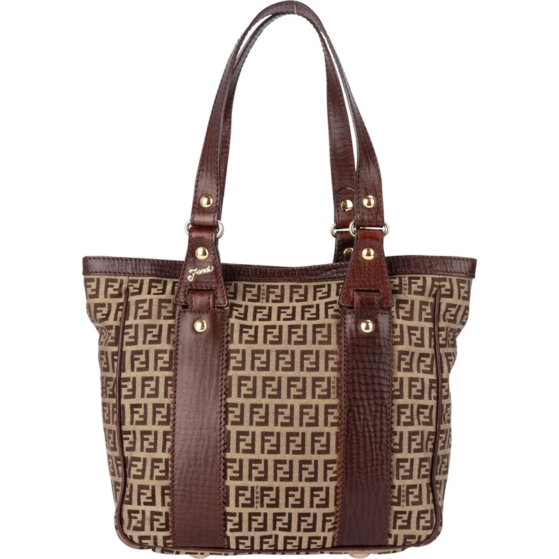 Fendi Schultertasche Fendi FF Monogram Zucca Handbag mehrfarbig