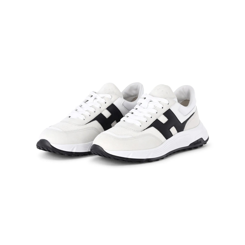 Hogan Schnürschuhe Sneaker aus Materialmix grau