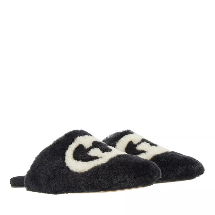 Slippers black and white sale