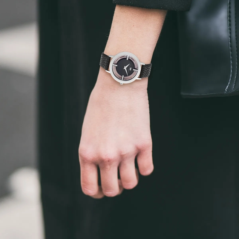 Rhodenwald & Söhne Automatikuhr Damen Armbanduhr Lucrezia Echtleder silber(Image 2)