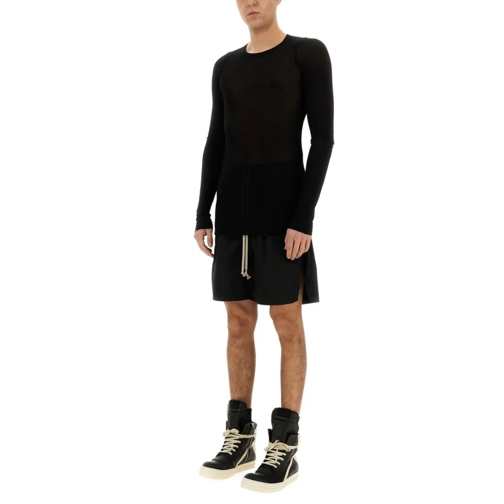Rick Owens Langärmelige Oberteile Slim Fit T-Shirt Black (Image 2)