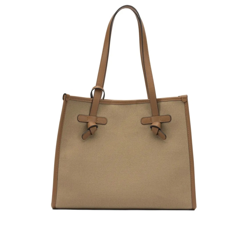 Gianni Chiarini Sac à bandoulière Beige Canvas And Leather Shoulder Bag Neutrals