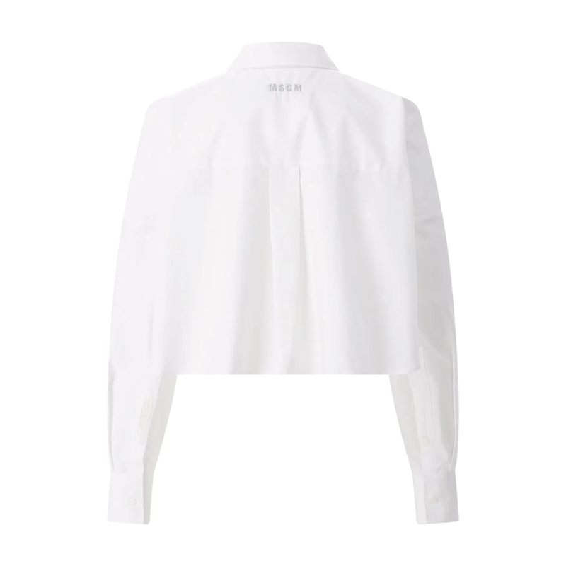 MSGM Bluse Hemdbluse Camica aus Baumwolle weiß(Image 2)