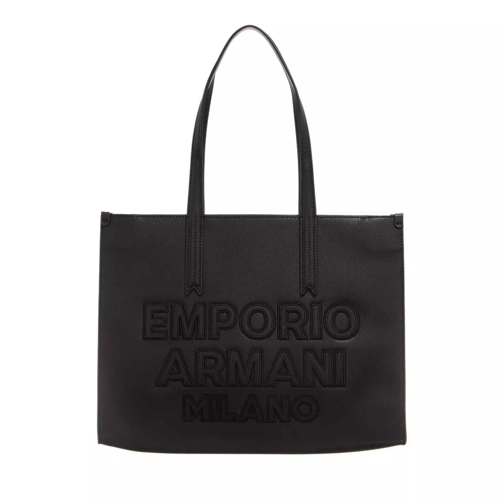 Emporio Armani Shopping Bag M Minidollaro Pat Black/ Black Rymlig shoppingväska