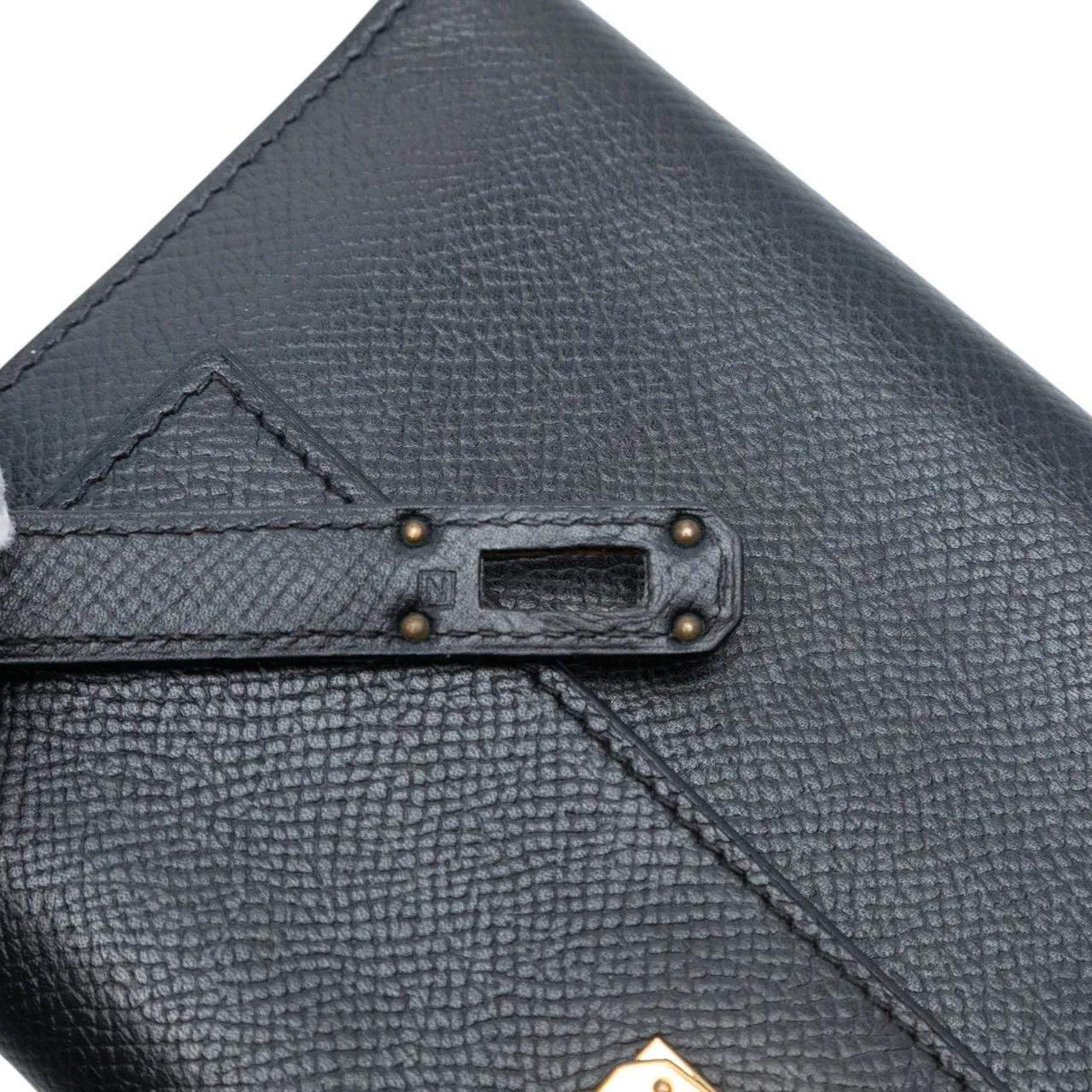 Thumbnail - Hermès Portemonnaie - Epsom Kelly Trifold Long Wallet - Gr. unisize - in Schwarz - für Damen