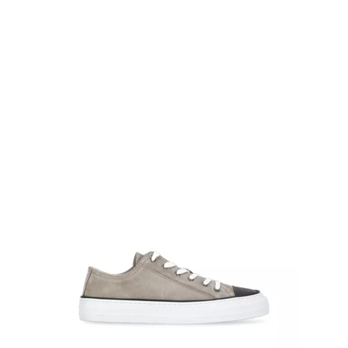 Brunello Cucinelli Leather Sneakers Grey Low-Top Sneaker