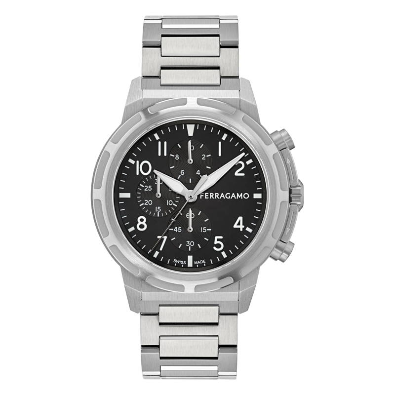 Salvatore Ferragamo Chronograph Quarz-Chronographenuhr Rt-Ferragamo Nima Chrono silber