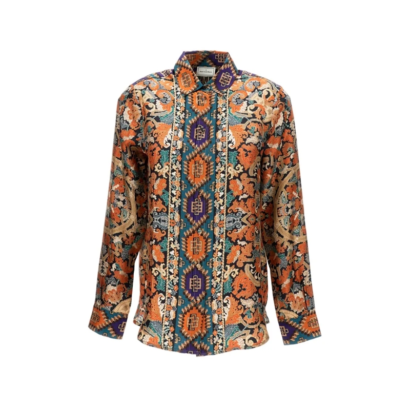 Pierre-Louis Mascia Overhemd Multicolour Patterned Shirt With Design Multicolor