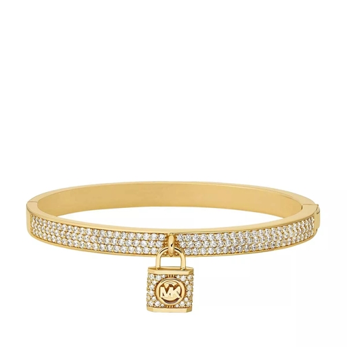 Michael Kors 14K Gold-Plated Pavé Lock Charm Bangle Gold Bracelet