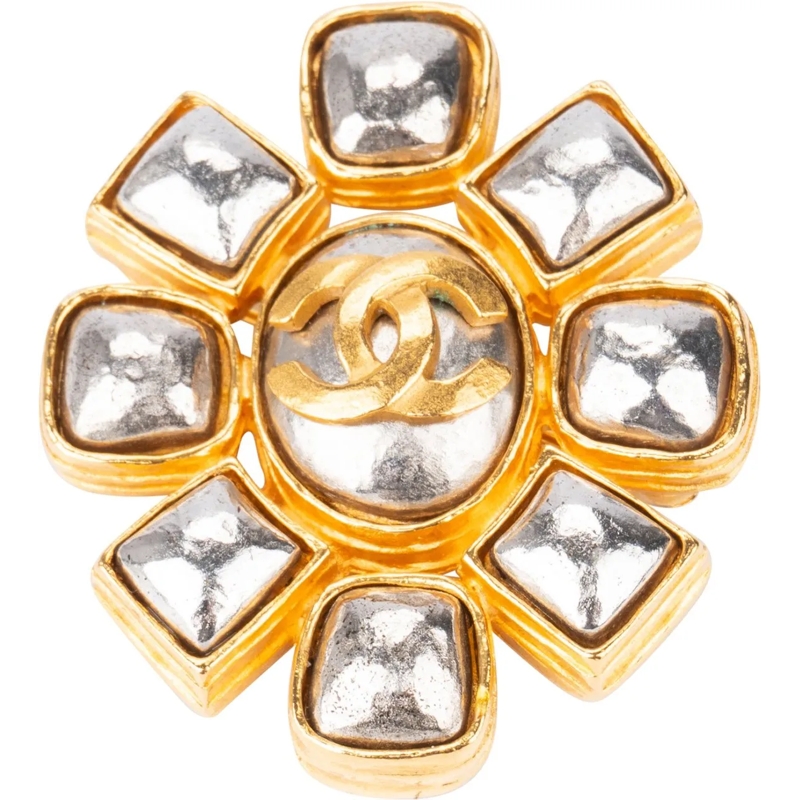 Chanel  Chanel Bicolor Gripo CC Brooch mehrfarbig