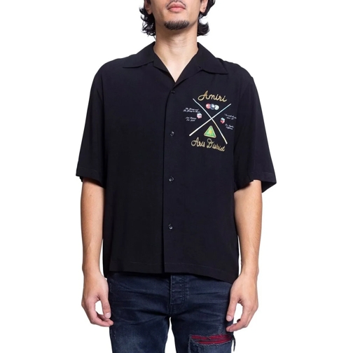 Amiri T-shirts AMIRI POOL CUE BOWLING SHIRT BLACK mehrfarbig