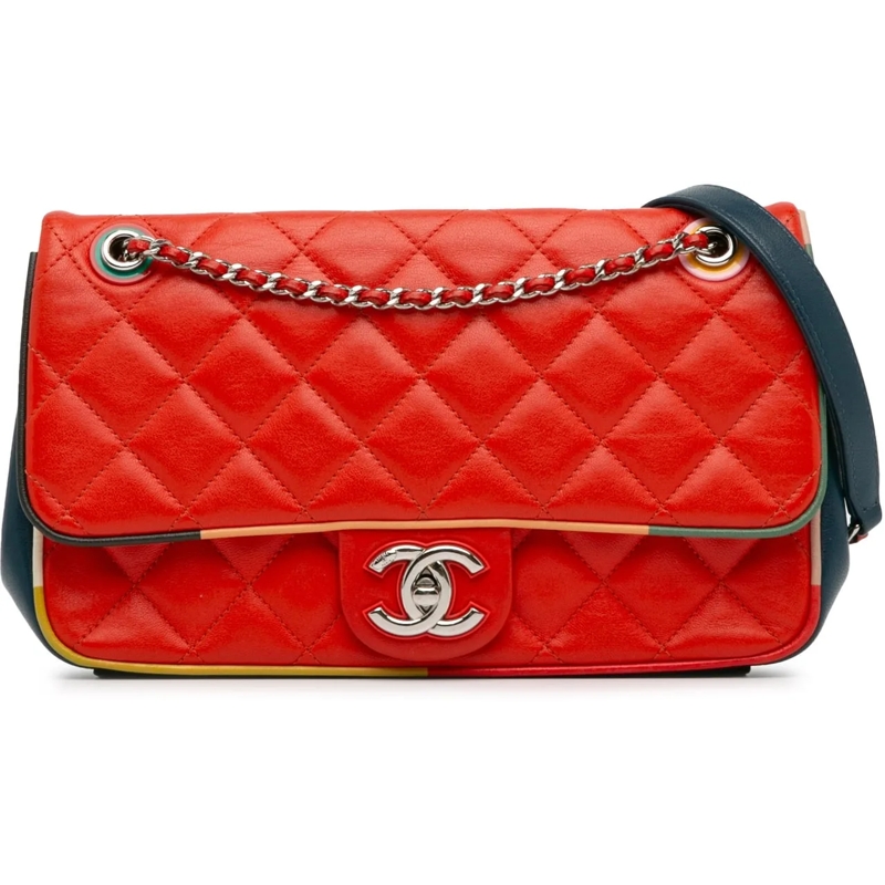 Chanel Sac à bandoulière Medium Quilted Lambskin Cuba Color Flap rot