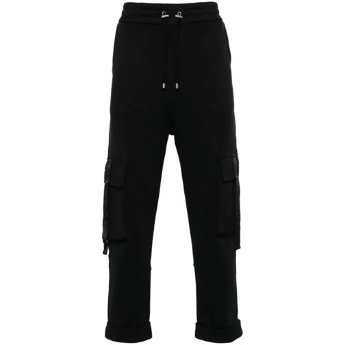 Balmain Black Logo-Lettering Cargo Pants Black 