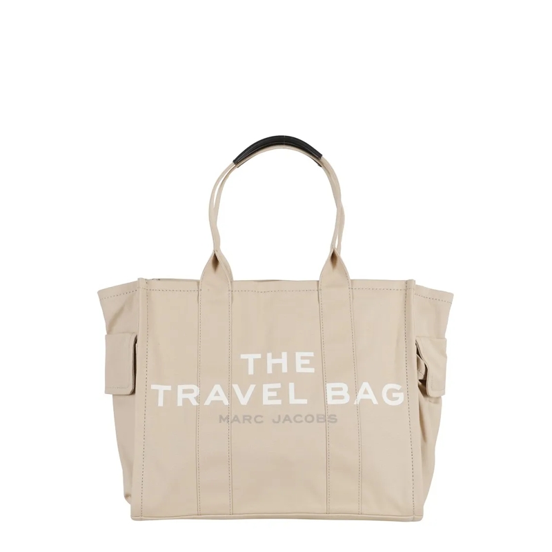 Marc Jacobs Fourre-tout Beige Travel Tote With Dual Handles And Logo Neutrals