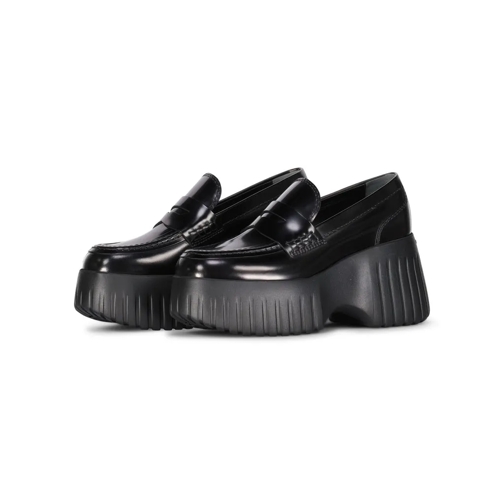 Hogan Loafers mit Keil-Absatz Schwarz Schnürschuhe