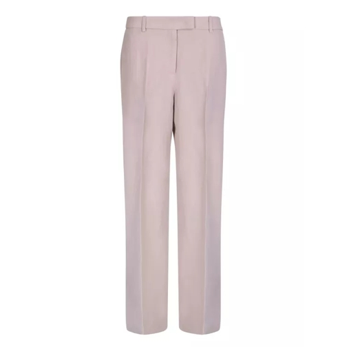 Fabiana Filippi Linen And Viscose Trousers Pink Pantalons
