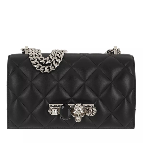 Alexander McQueen Jewelled Crossbody Bag Quilted Leather Black Crossbody Bag