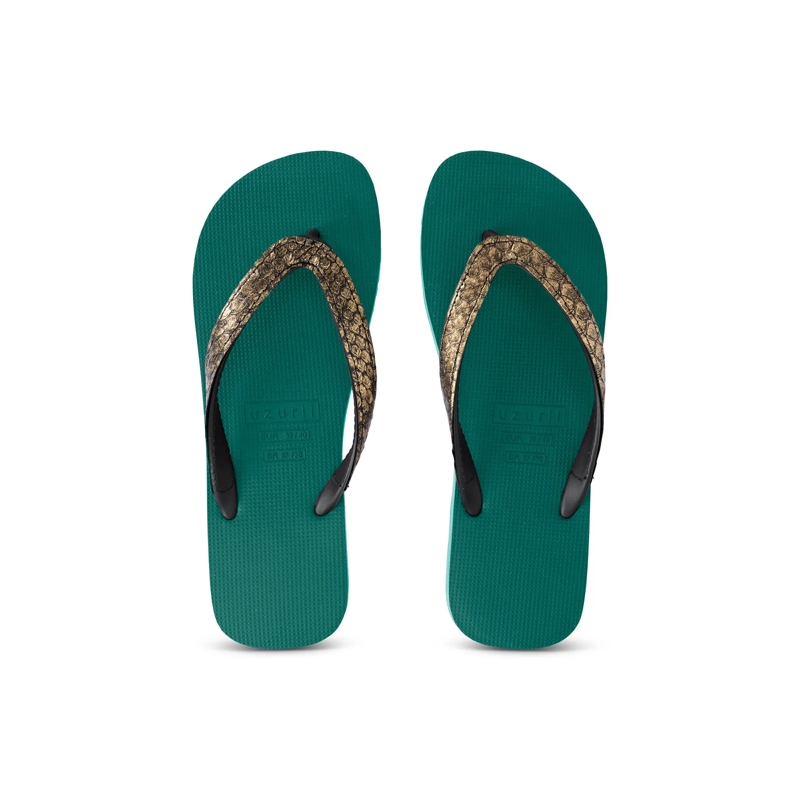 UZURII Flip Flops Zehentrenner Python Bronze natur