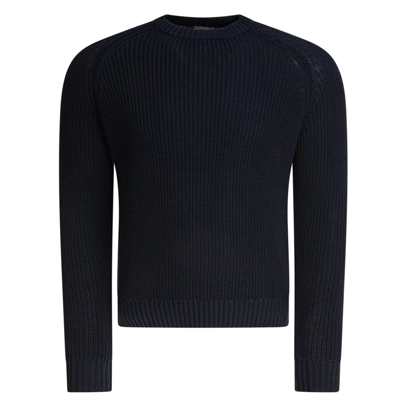 Rakki' Pull Textured Ribbed Knit Sweater Blue