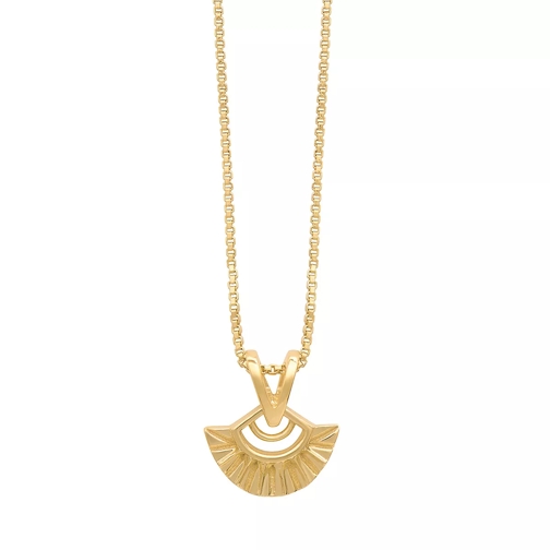 Rachel Jackson London Mini Deco Fan Gold Necklace  Gold Collier court