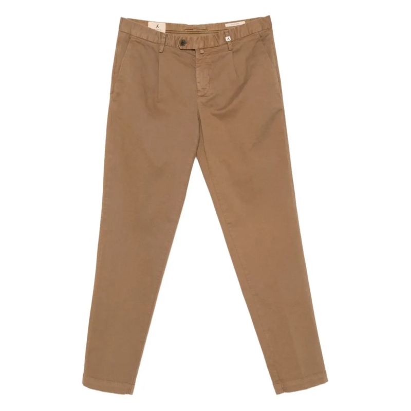 MYTHS Pantalon de costume Straight-Leg Brown Trousers With Mid-Rise Waist Brown