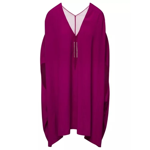 Rick Owens Babel' Fuchsia Kaftan With Plunging Neckline And M Pink 