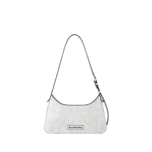 Acne Studios Platt Mini Crackle Hobo Bag - Leather - White White Borsa a tracolla