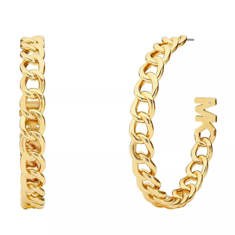 Michael Kors Creolen 14K Gold-Plated Curb Chain Hoop Earrings Gold