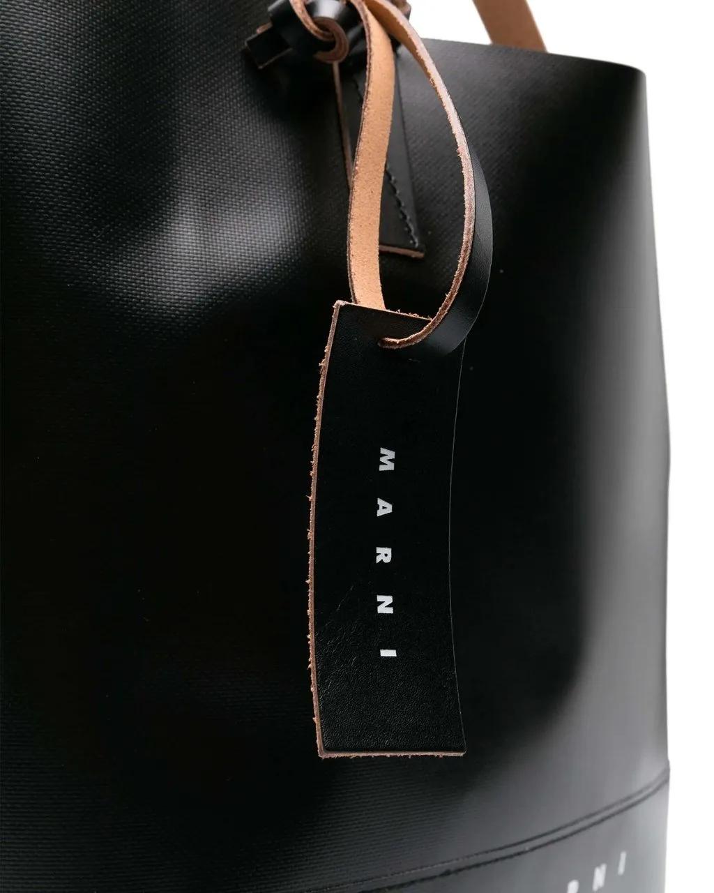 Marni Iconische Geometrische Schoudertas met Dubbele Handvatten Black
