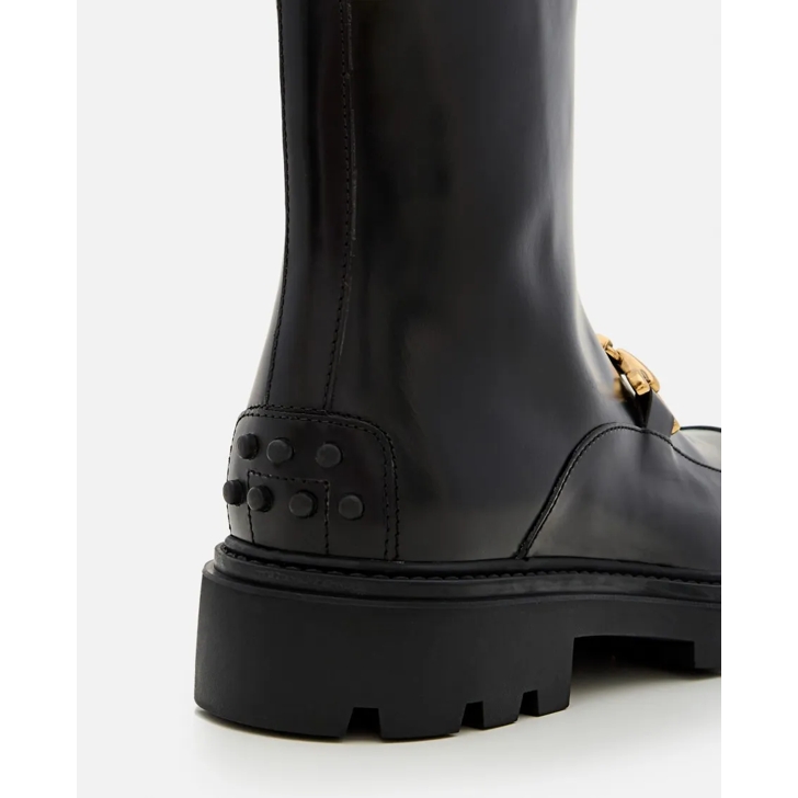 Tod s Ankle Boot With Rubber Sole Black Laars